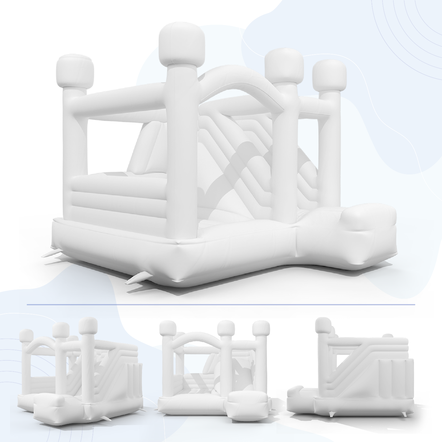 White Bounce Castle with Slide